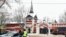 MOSCOW REGION, RUSSIA – DECEMBER 13, 2021: Law enforcement officers are seen outside the Vladychny Convent in the town of Serpukhov