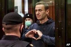 Алексей Навальный в Мосгорсуде 3 февраля 2021 года. Фото: AP