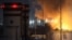 RUSSIA, LENINGRAD REGION - JANUARY 21, 2024: A fire at a terminal of Novatek at the Ust-Luga port