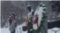 In Yerevan, a man toppled wreaths at the monument to the children of the Siege of Leningrad. Screenshot