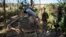 Ukraine -- writing on shells during war in Ukraine
