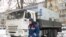 Russia -- An emergency service worker operates in the Klimovsk neighbourhood of the city of Podolsk