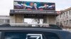  A billboard, depicting Head of Chechnya Ramzan Kadyrov, Urkaine