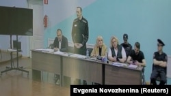 Алексей Навальный на выездном заседании Мосгорсуда, которое проходит в колонии ИК-6 во Владимирской области. 19 июня 2023 года