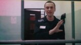 Алексей Навальный участвует в заседании суда по видеосвязи из колонии во Владимирской области, 23 августа 2023 года. Фото: AP