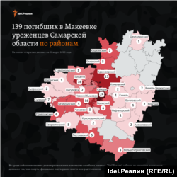 Большинство погибших (24 человека) были родом из Самары или в последнее время жили там. 16 человек — из Новокуйбышевска, еще 16 человек — из Тольятти, 13 человек — из Красноярского района.