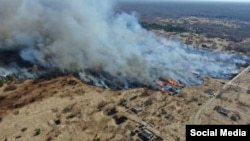 Масштабный пожар в поселке Сосьва