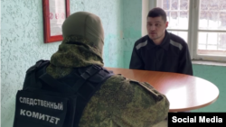 Осужденный военнослужащий ВСУ Николай Гузема на допросе в СК РФ