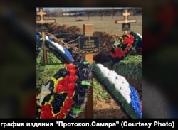 Могила Спартака Хасанова на кладбище под Самарой, апрель 2023 года