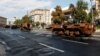 Уничтоженная российская военная техника, размещенная в Киеве на Крещатике ко Дню независимости Украины. Киев, 21 августа 2023 года