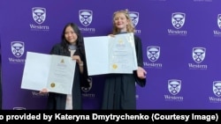 До приезда в Кременчуг в июне 2022-го Екатерина Дмитриченко (справа) закончила университет Западного Онтарио в Канаде
