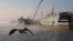 CRIMEA, Ukraine -- Boats are moored to a pier-side in the Black Sea port of Yevpatoriya, Crimea February 20,