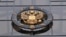 RUSSIA -- A statue of Themis, an ancient Greek Goddess of Justice, and a Russian national state emblem are seen at the entrance of Russia's Supreme Court in Moscow on November 30, 2023