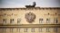 RUSSIA – The Pantsyr S-1 self-propelled air defence missile system (NATO name SA-22 Greyhound) is seen atop the Russian Defence Ministry headquarters in Moscow on April 17, 2023
