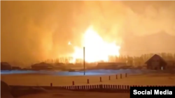 Пожар в поселке Куеда Пермского края