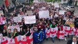 Georgia -- students in Tbilisi against 'Russian low'; 13may2024