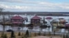 Kazakhstan – spring flood in Kostanay City, the Tobol river. 9 April 2024