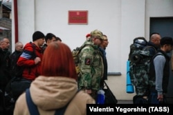 Призывники в рамках мобилизации в Санкт-Петербурге, октябрь 2022 года. Фото ТАСС