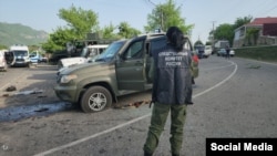 Место расстрела наряда ДПС в Карачаево-Черкесии, 29 апреля 2024 года