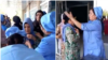 Photo grab from the video posted on social media. It is claimed that doctors do not allow women to wear a hijab to hospitals in Tajikistan 