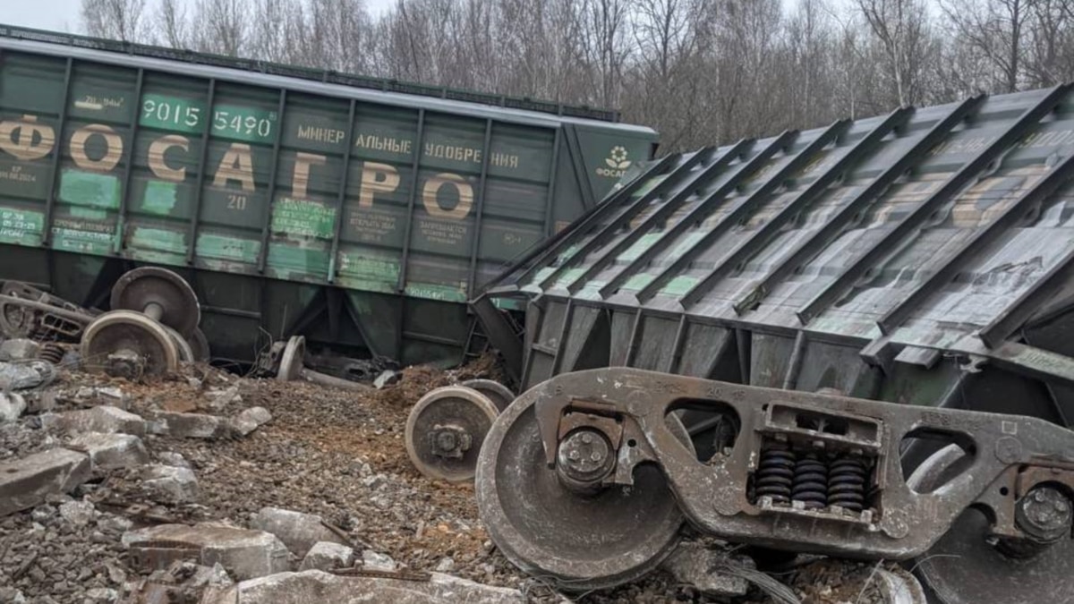 В Рязанской области 19 вагонов грузового поезда сошли с рельсов из-за  