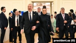 Президент Азербайджана Ильхам Алиев и его супруга и вице-президент страны Мехрибан Алиева 
