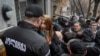 Участники пророссийской группировки "Альт-инфо" провели акцию протеста у дома гражданской активистки Наты Перадзе