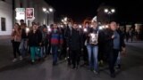Стихийное шествие памяти журналистки Ирины Славиной в Нижнем Новгороде, 2 октября 2020 года. Фото: телеграм-канал "Протестный Нижний Новгород"