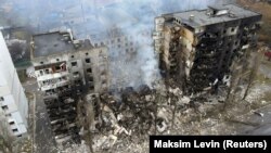 Населенный пункт Бородянка в Киевской области после обстрела российскими войсками. 3 марта 2022 года