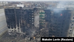 Жилой дом, разрушенный в результате обстрела. Поселок Бородянка Киевской области, Украина, 3 марта 2022 года 