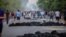 Kyrgyzstan - Koi-Tash - police in Koi-Tash - Atambayev supporters on the street near Koy-Tash - 8 August 2019