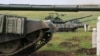 Russian T-72B3 tanks during June 2021 military drills in Russia's Rostov region for new defensives against Javelin missile and drone attacks 