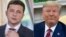 A combo photo shows Ukrainian President Volodymyr Zelenskiy and U.S. President Donald Trump