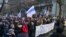 Anti-war protest in Belgrade against Russian invasion of Ukraine, Dec 24th 2022