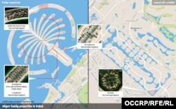 Отели и особняки Алиевых и Гейдаровых в Дубае. Инфографика OCCRP