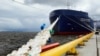 RUSSIA-ECONOMY-TRANSPORT -- This photo taken on June 3, 2017 the new Russian "Christophe de Margerie" Arctic LNG tanker, on the side of the International Economic Forum (SPIEF), following its naming ceremony in Saint Petersburg. -
