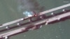 Крымский мост 8 октября 2022 года. Спутниковый снимок компании MAXAR. Источник: Reuters