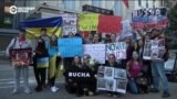 Антивоенная акция протеста у российского консульства в Нью-Йорке 