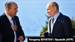 Нафтали Беннет и Владимир Путин на встрече в Сочи, 22 октября 2021 года