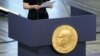 NORWAY – Oleksandra Matviychuk, head of the Ukrainian Center for Civil Liberties, speaks during the awarding ceremony of her organization's 2022 Nobel Peace Prize. Oslo, Norway, December 10, 2022