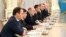 Russia's Prime Minister Mikhail Mishustin (С). CIS Council of Heads of Government met with Kassym-Jomart Tokayev. Astana, 28 October 2022 