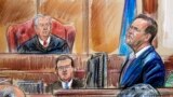 U.S. -- This courtroom sketch depicts Rick Gates on the witness stand as he is cross examined by defense lawyer Kevin Downing during the trial of former Donald Trump campaign chairman Paul Manafort on bank fraud and tax evasion at federal court in Alexand