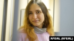 Саша Скочиленко в Василеостровском суде Петербурга 20 января 2023 года