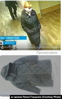 Фото пуховика на Марине Рузаевой в отделении и пальто, приобщенного к уголовному делу