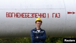 Газопровод в поселке Воловец в Украине 