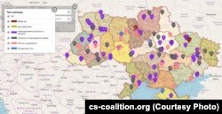 Карта нападений на гражданских активистов в Украине