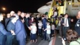 Tajikistan -- FLYERBIL Airplane delivered tajik kids from Iraq to Dushanbe, 30Apr2019
