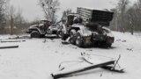 Уничтоженная реактивная система залпового огня российской армии. Харьков, Украина, 25 февраля 2022 года 
