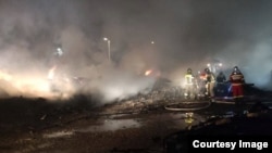 Пожар в строительных бытовках в аннексированном Севастополе
