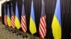 GERMANY – Flags of U.S. and Ukraine are seen on the day of a meeting of the Ukraine Defense Contact Group meeting at Ramstein Air Base in Ramstein-Miesenbach, southwestern Germany on January 20, 2023